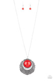 Medallion Meadow - Red - Paparazzi - The Jewel Family