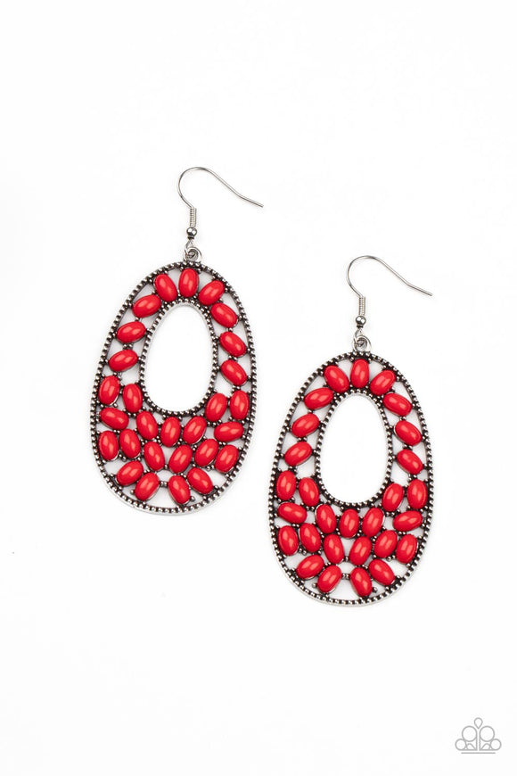 Beaded Shores - Red - Paparazzi - The Jewel Family